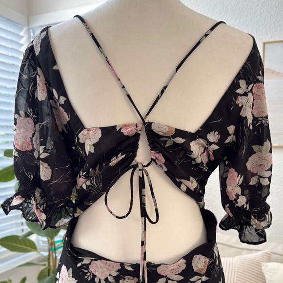 Sweetheart Puff Sleeve Midi Dress - Picture 3 of 5